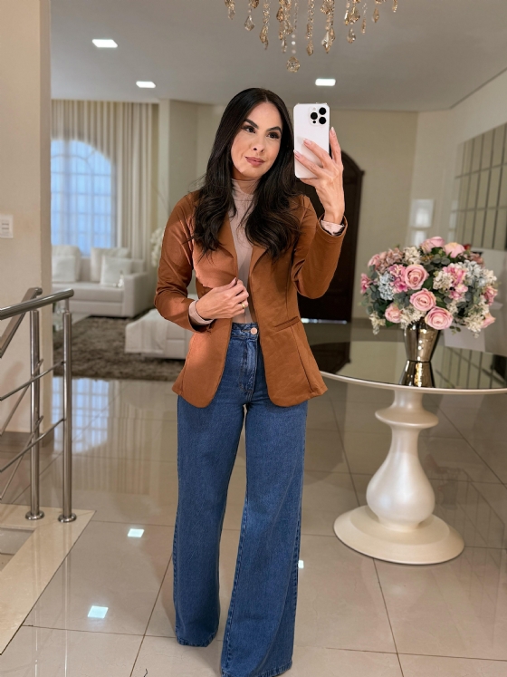 Máxi Blazer Marrom