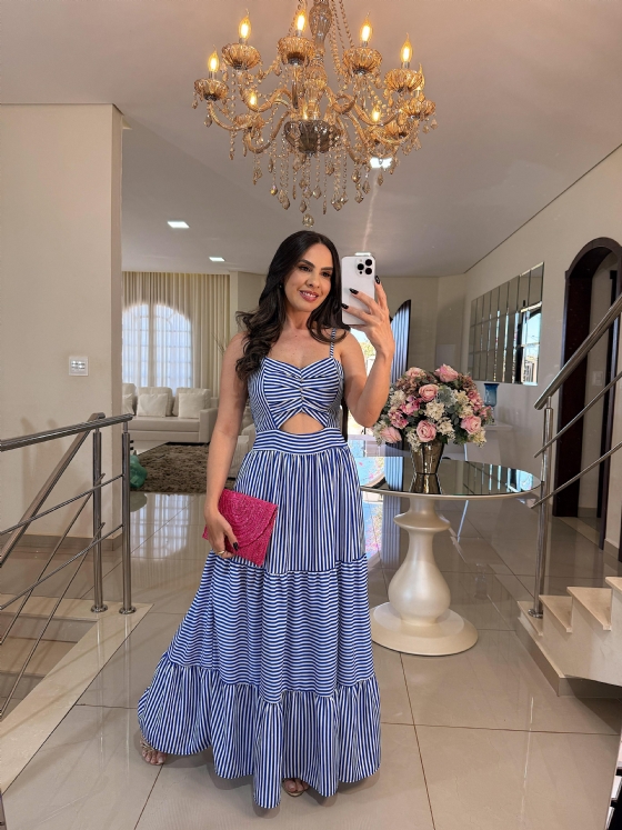 Vestido Francisca Listrado Azul