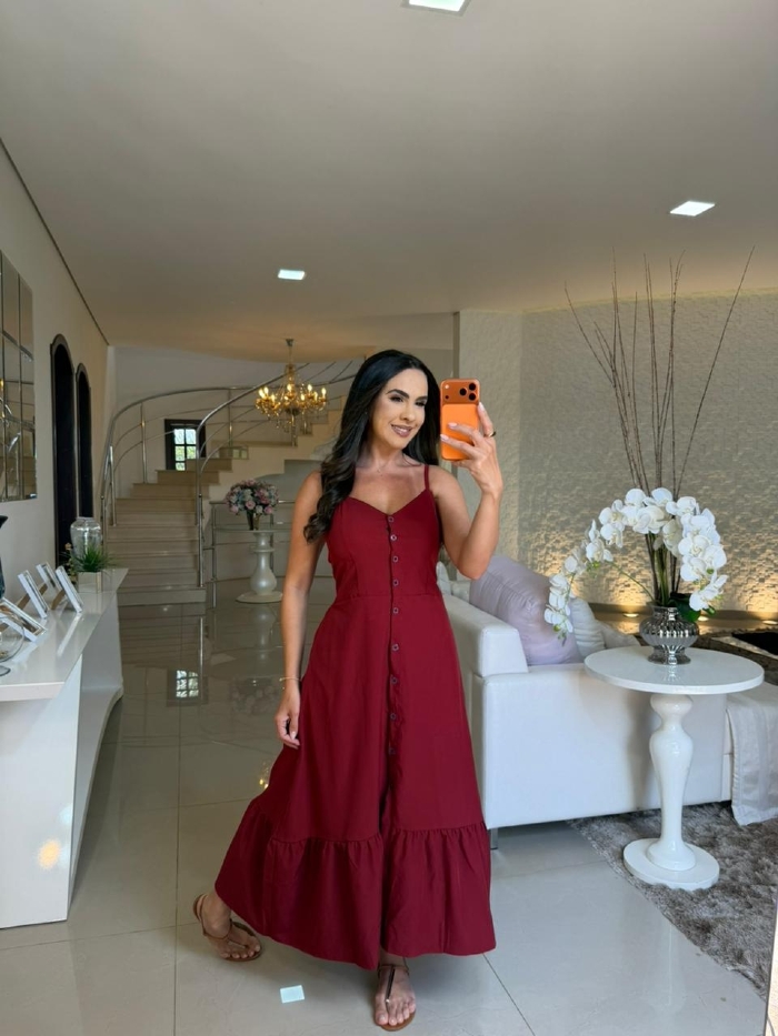 Vestido Joana Marsala