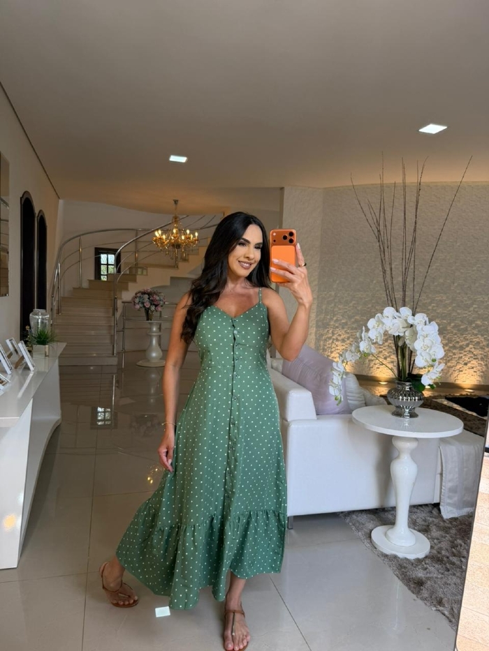 Vestido Joana Verde Poa