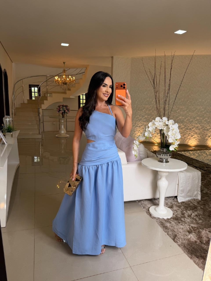 Vestido Francini Azul Bebê