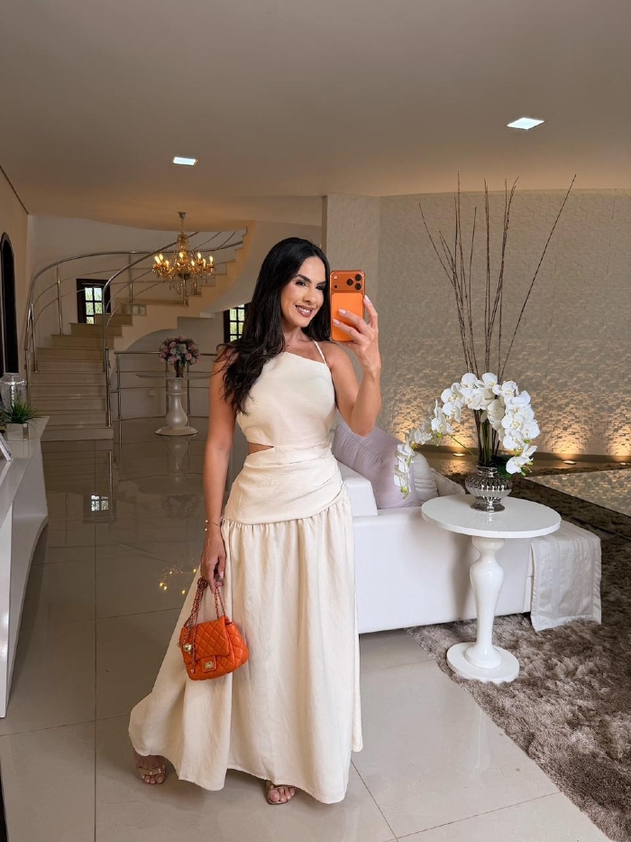 Vestido Francini Areia