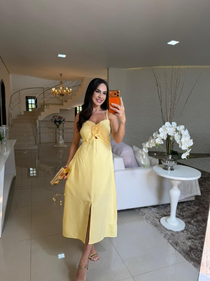 Vestido Keith Amarelo Manteiga