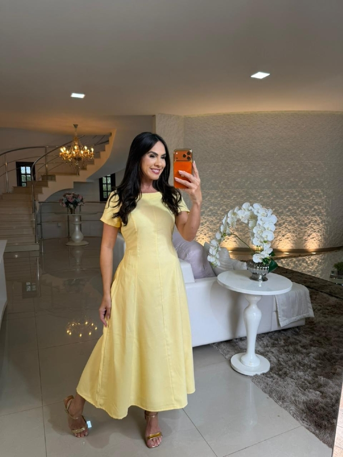 Vestido Jocele Amarelo