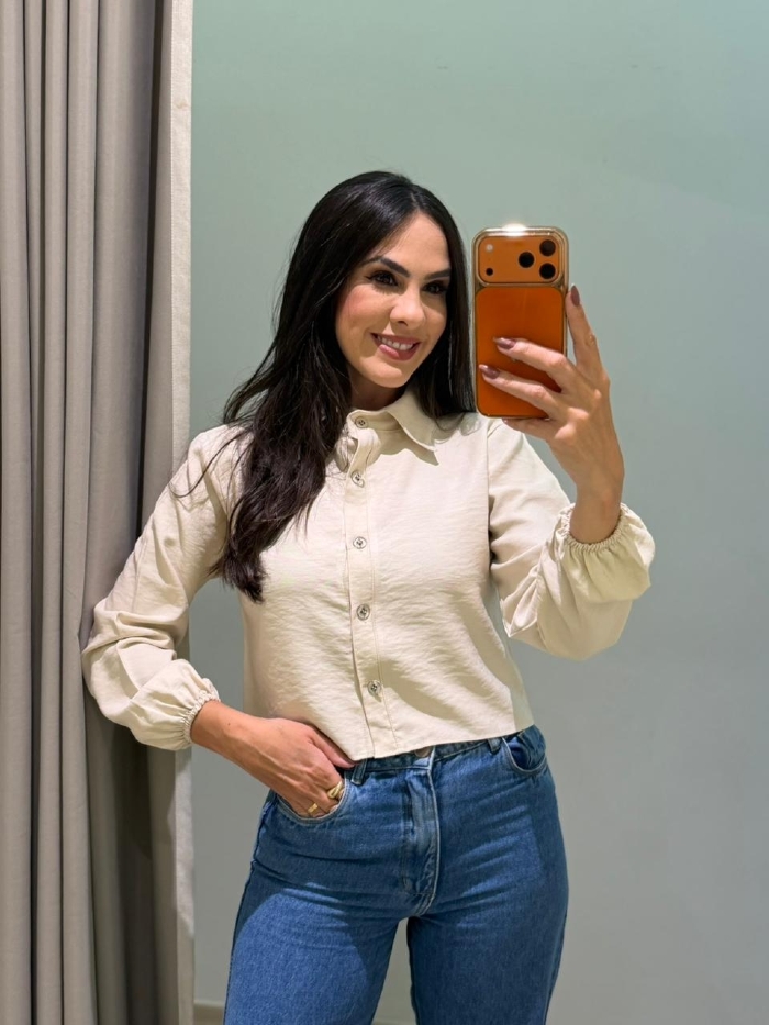 Camisa Cropped Areia