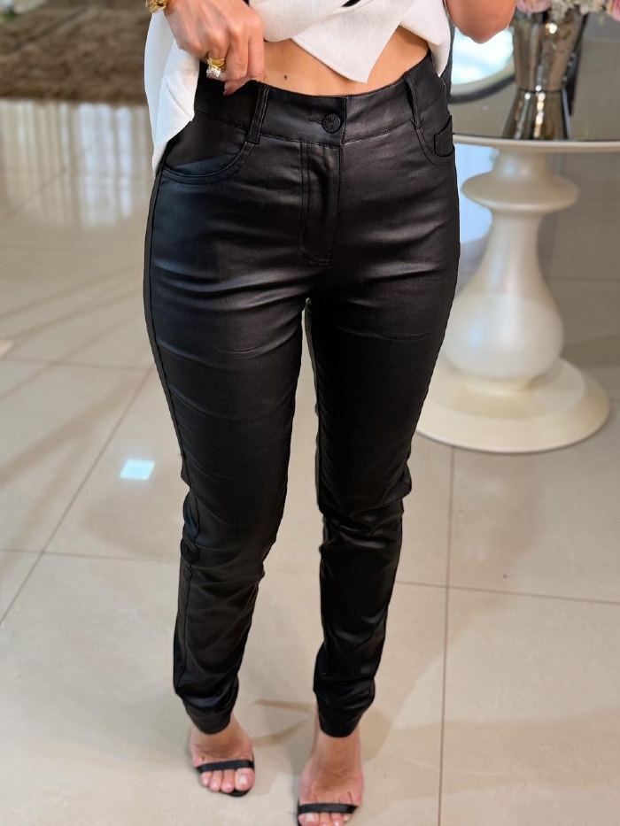 Calça Mimi Resinada Importada Preta