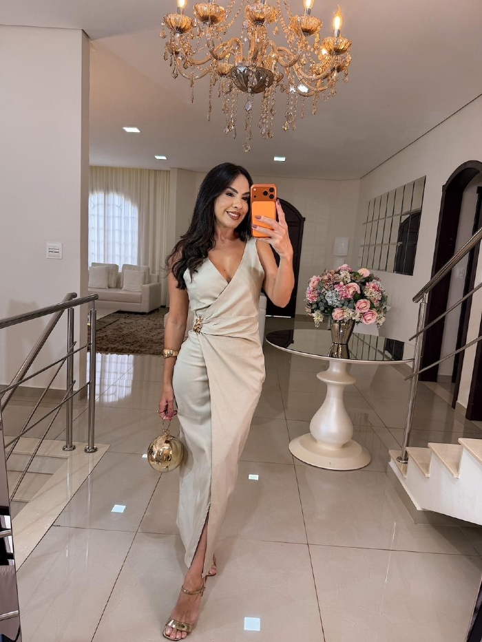Vestido Heloisa Areia