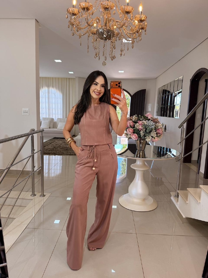 Conjunto Edileia Calça Nude