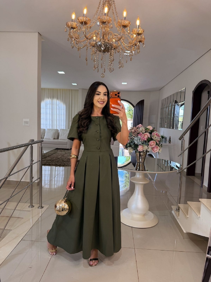 Vestido Conceição Verde Musgo