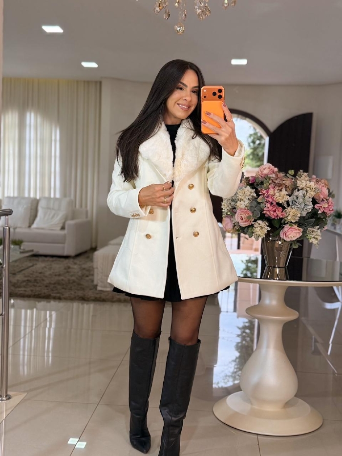 Sobretudo Off White Francesca