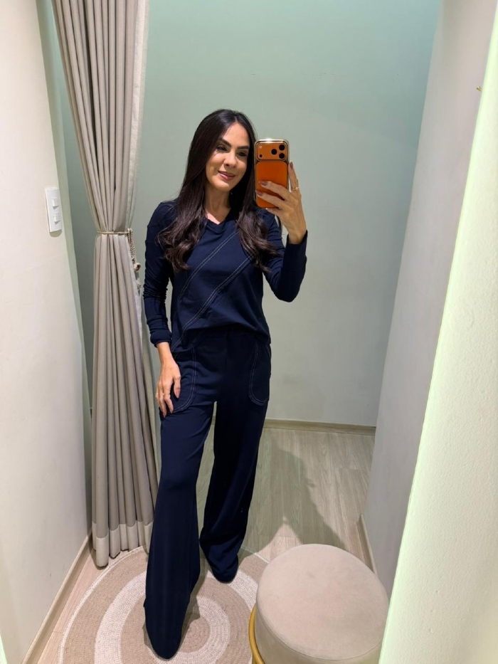 Conjunto Elaine Azul Marinho