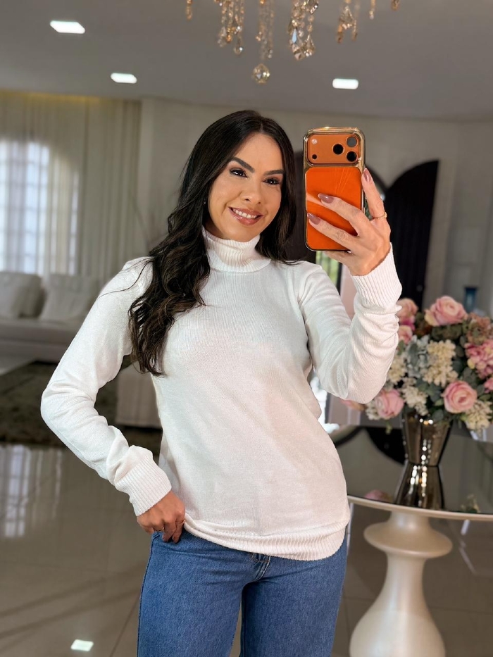 Blusa Tricô Luna Branca