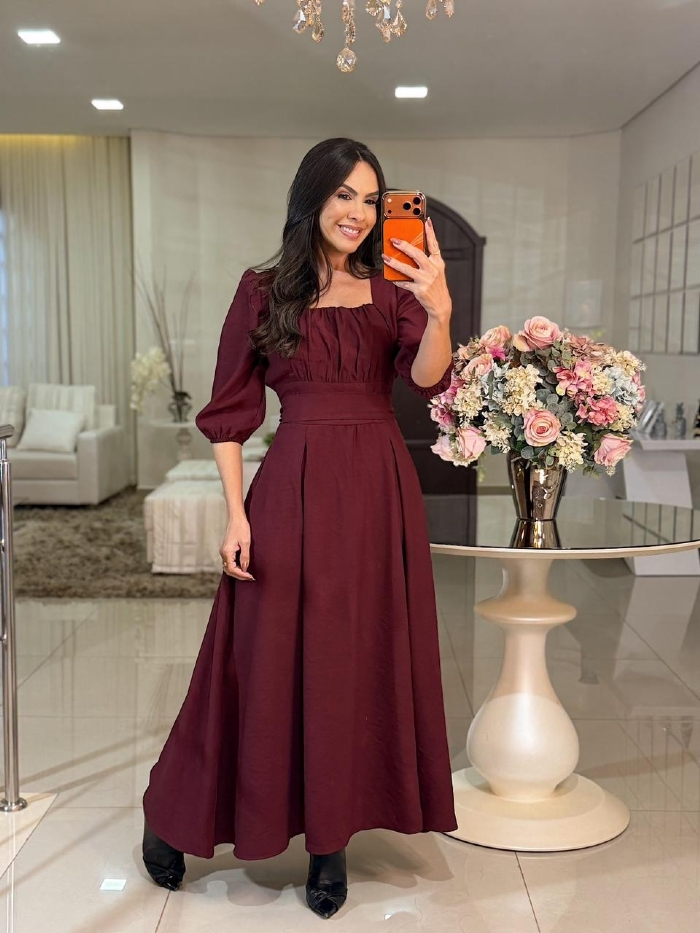 Vestido Solange Marsala