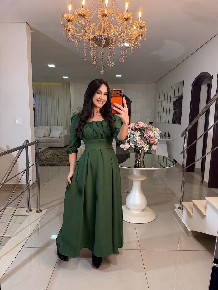 Vestido Solange Verde Militar