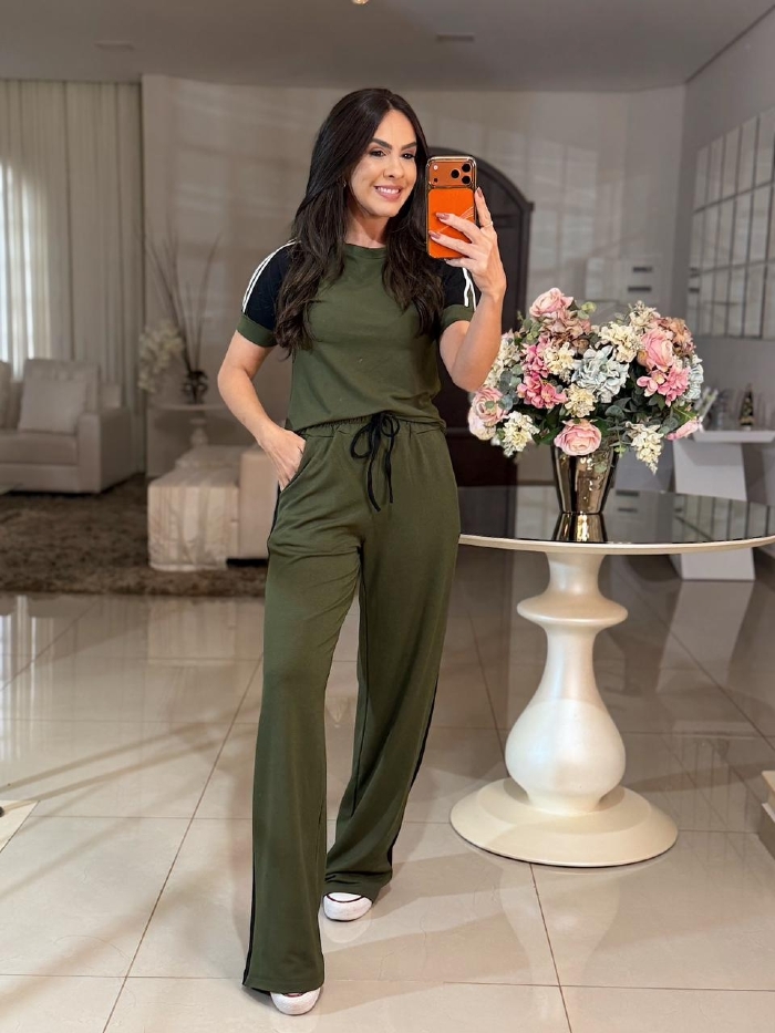 Conjunto Margarida Verde Musgo