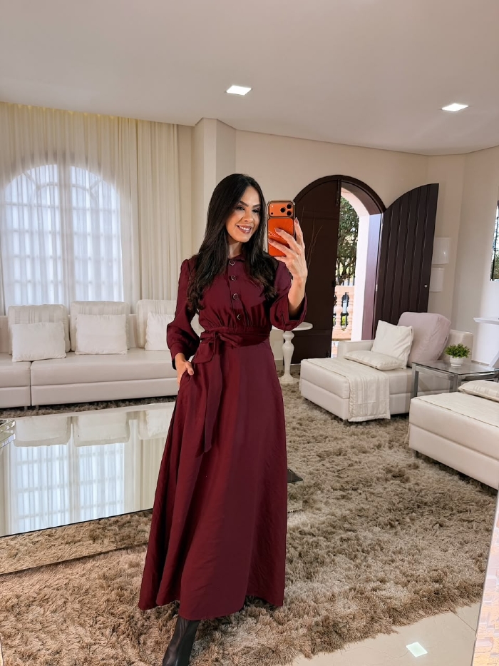 Vestido Ana Paula Marsala