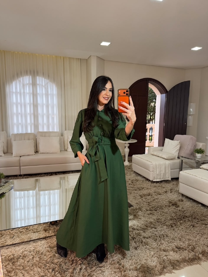 Vestido Ana Paula Verde Militar