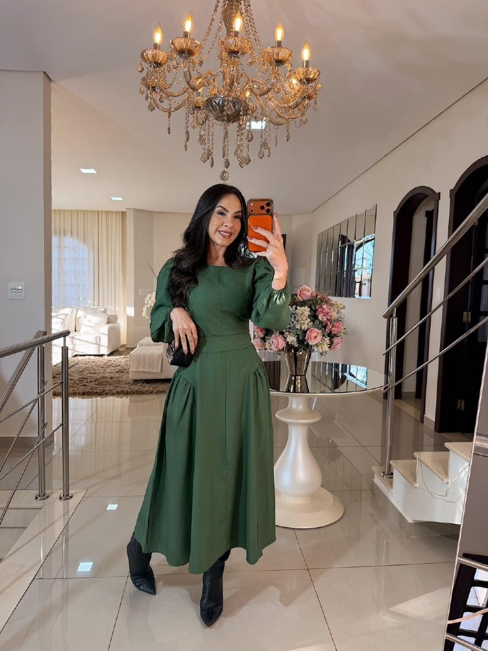 Vestido Salomé Verde Militar