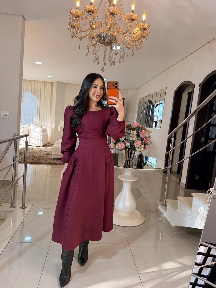 Vestido Salomé Marsala