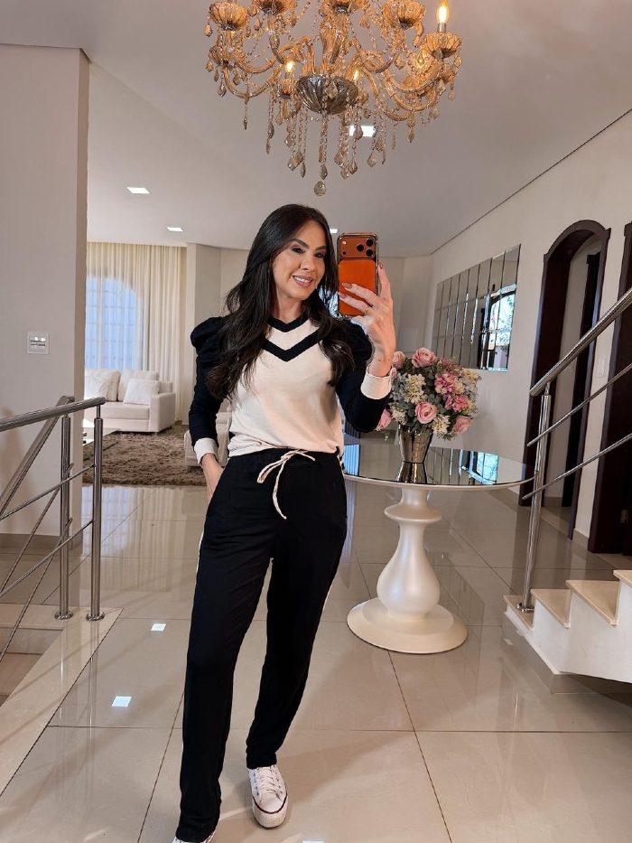 Conjunto em Moletinho Cristiane Preto