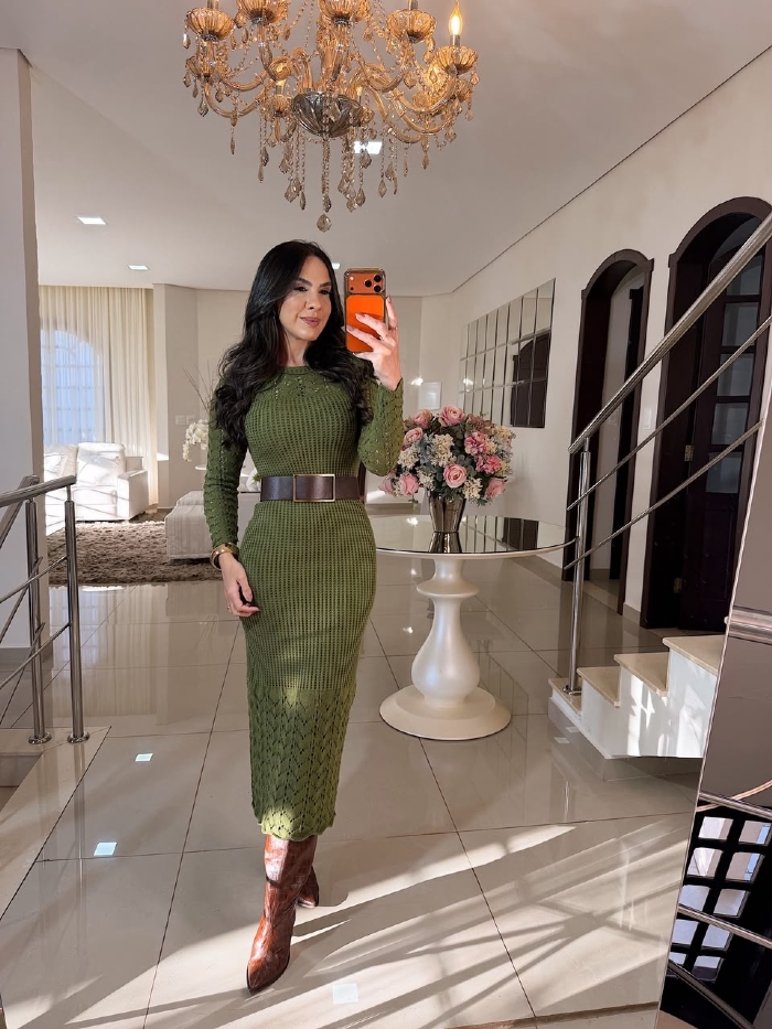 Vestido em Tricô Flavia Verde Pistache