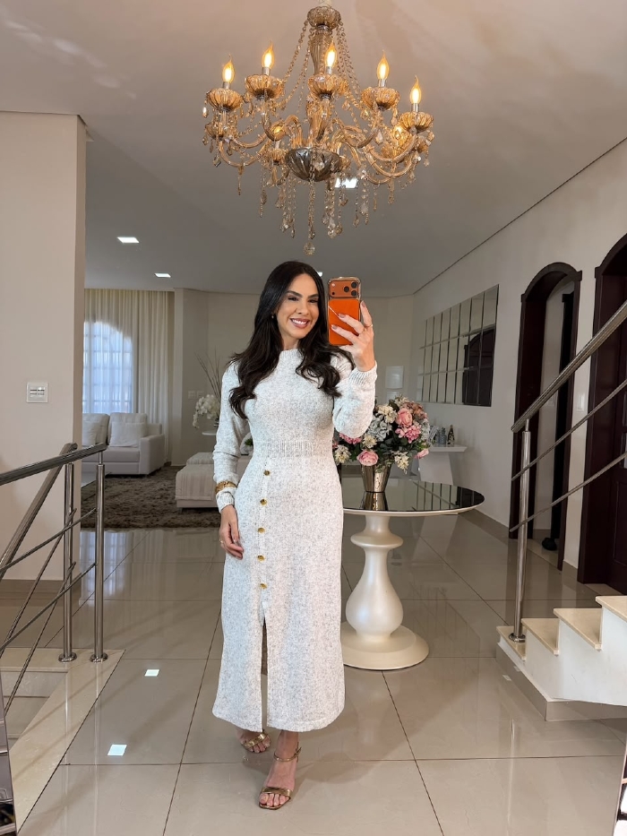 Vestido em Tricô Clara Mescla