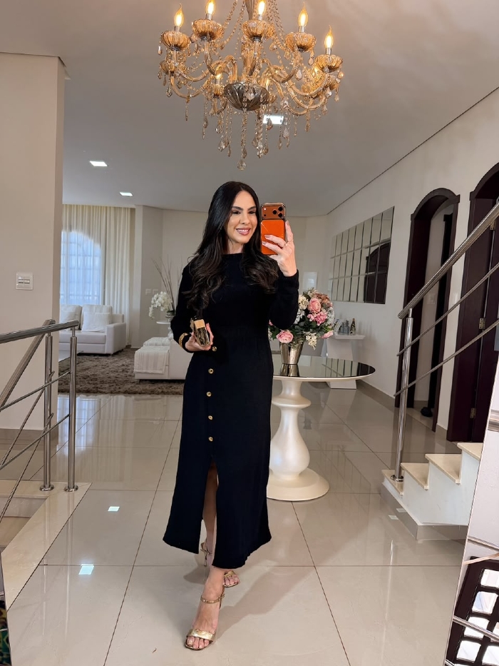 Vestido em Tricô Clara Preto