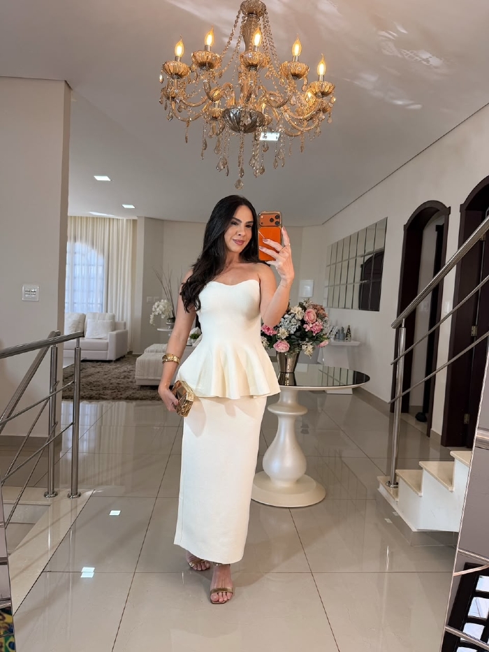Conjunto Tricô Cris Off White