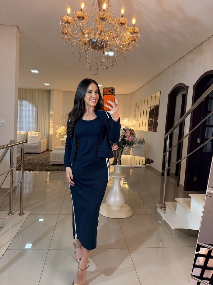 Vestido + Casaquinho Luly Azul