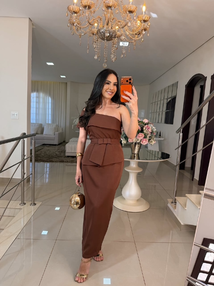 Vestido Elegance Marrom