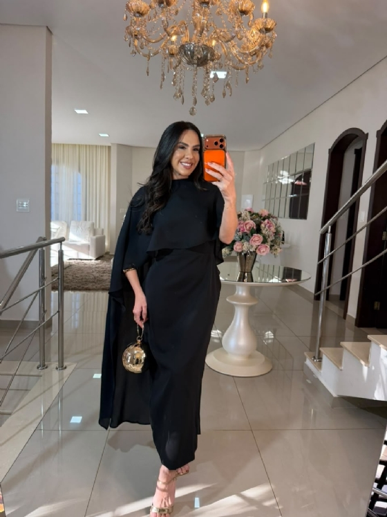 Vestido Capa Amélie Preto