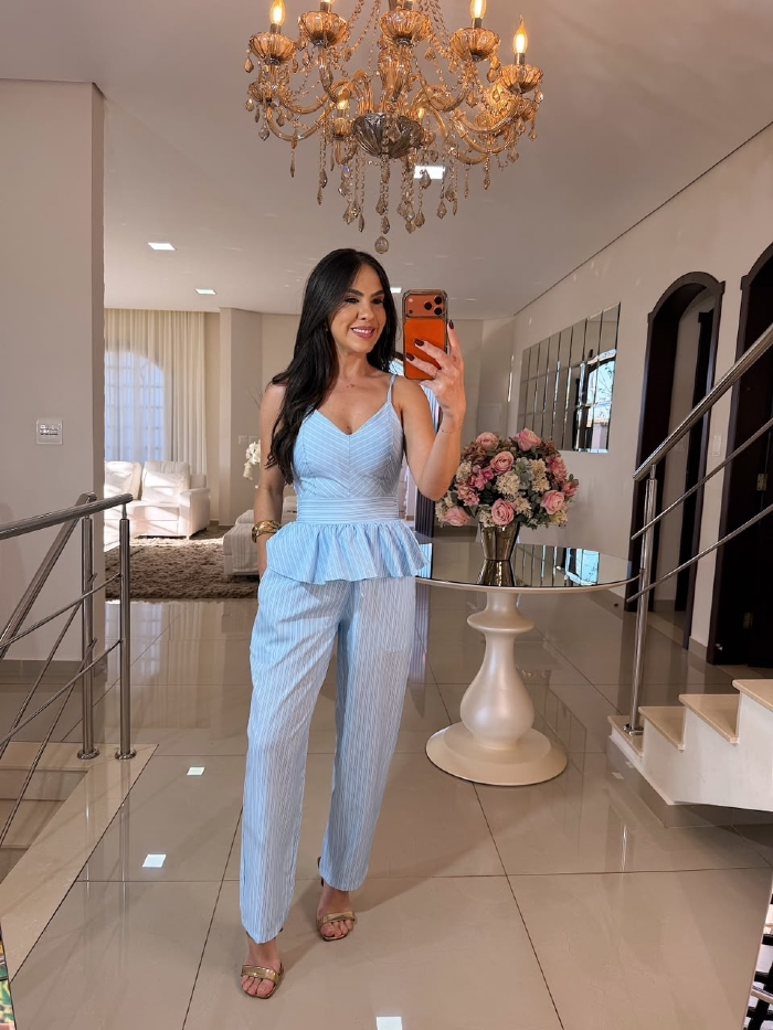 Conjunto Janaína Azul Bebê
