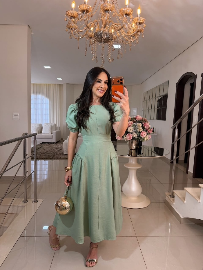 Vestido Ana Lúcia Verde Menta