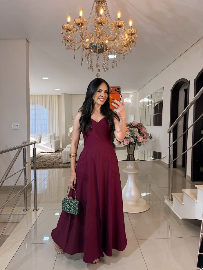 Vestido Andreia Marsala