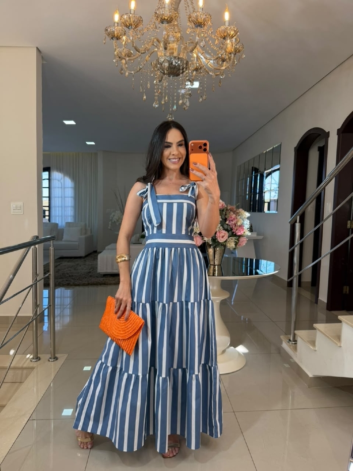Vestido Emma Listrado Azul