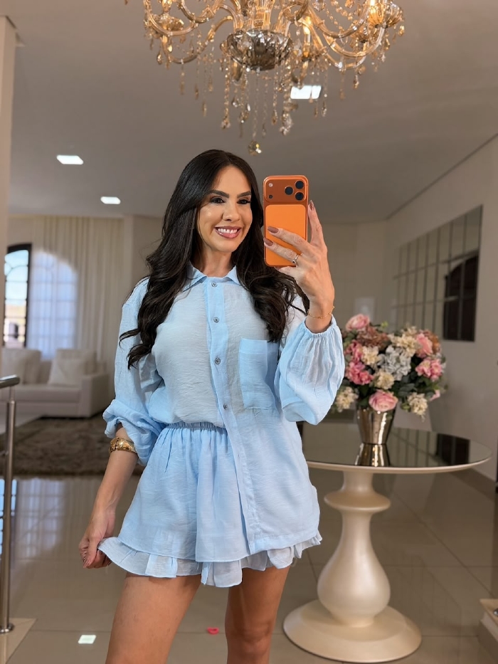 Conjunto Natielle Azul Bebê