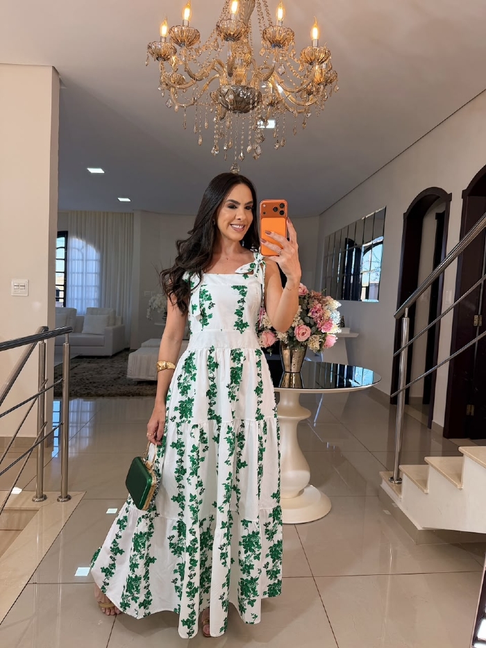 Vestido Manuela Estampado Floral Verde