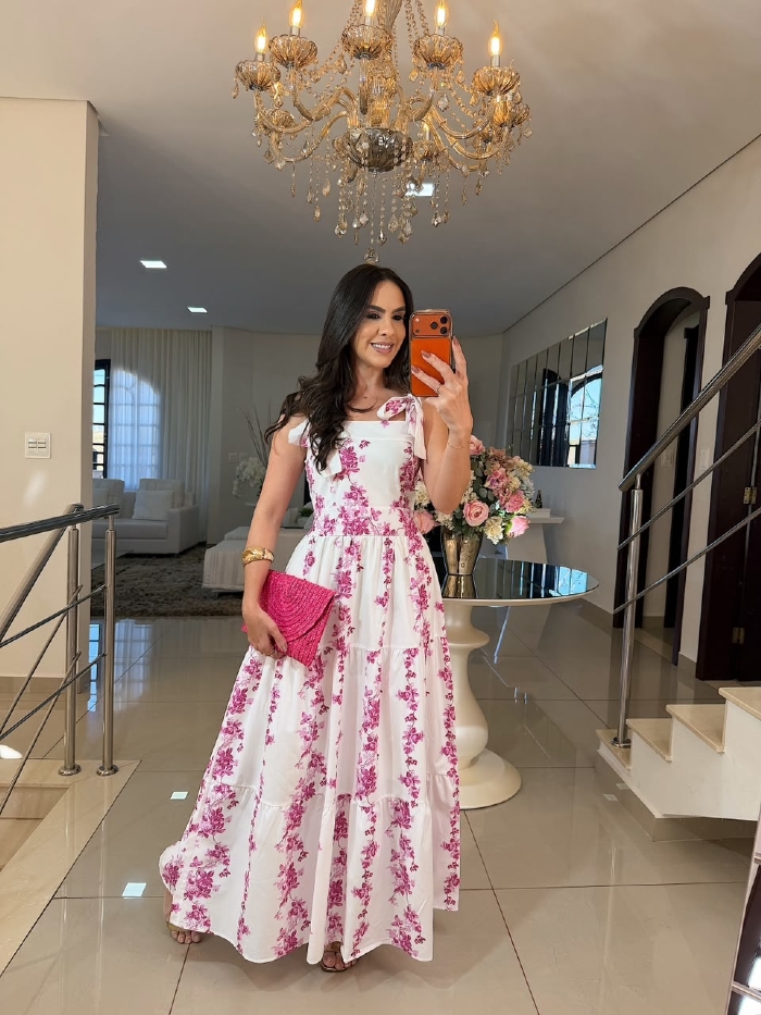 Vestido Manuela Estampado Floral Rosa