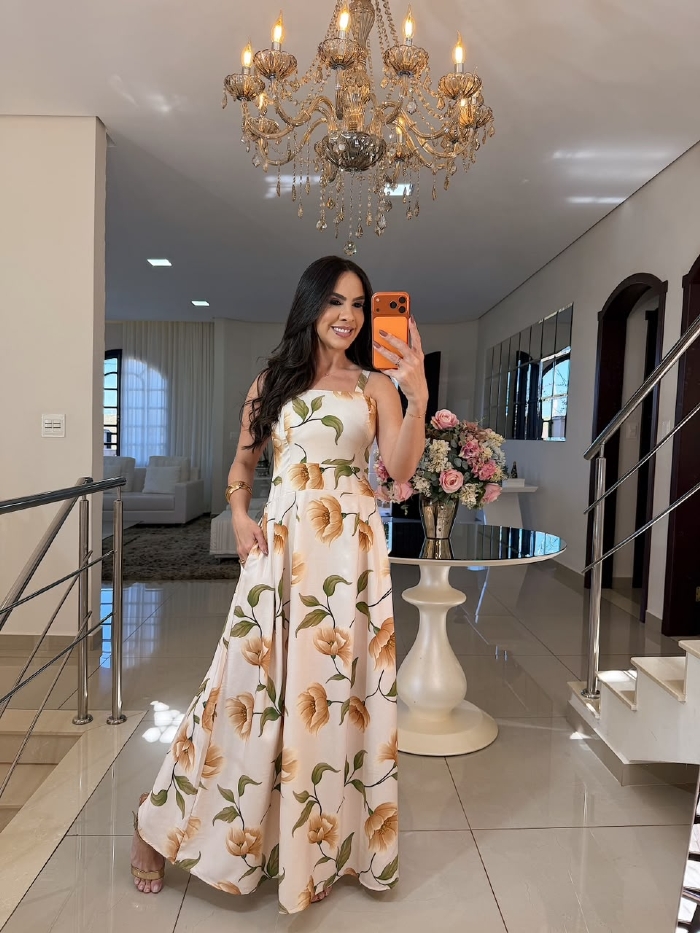 Vestido Emma Areia Estampado