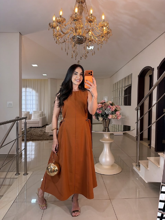 Vestido Marleide Caramelo