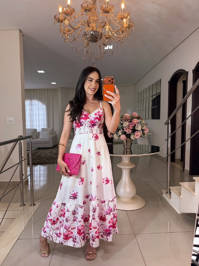 Vestido Joana Estampado Pink