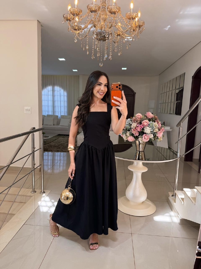Vestido Silésia Preto