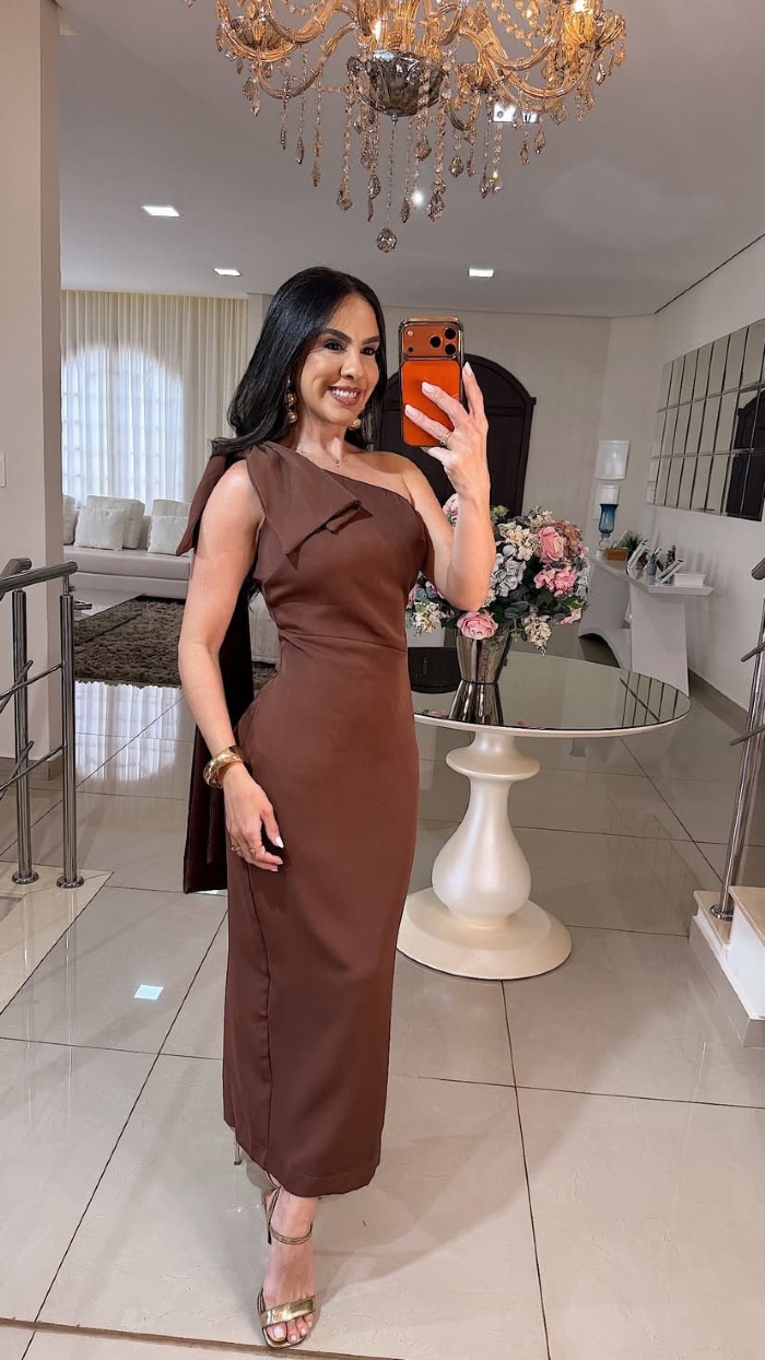 Vestido Iasmin Marrom