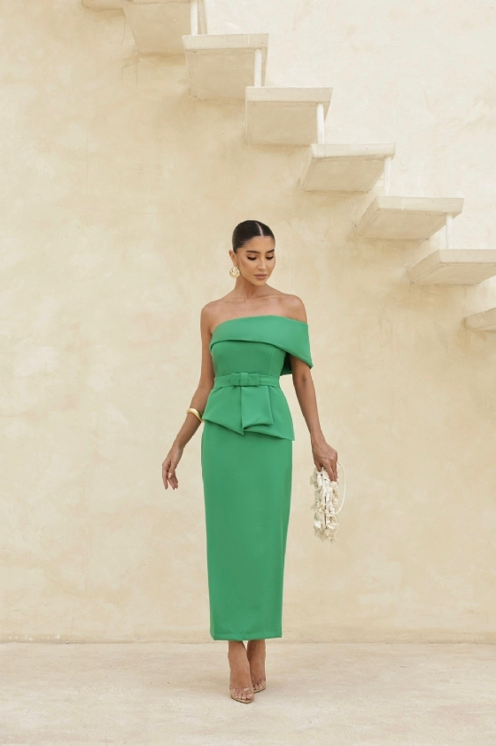 Vestido Elegance Verde Bandeira
