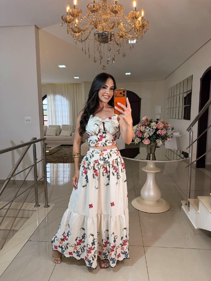 Conjunto Linho Areia Catrina
