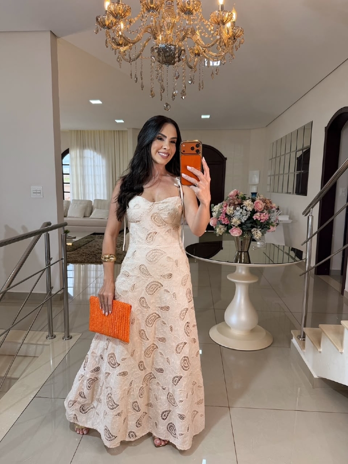 Vestido Renda Importada Darci Nude
