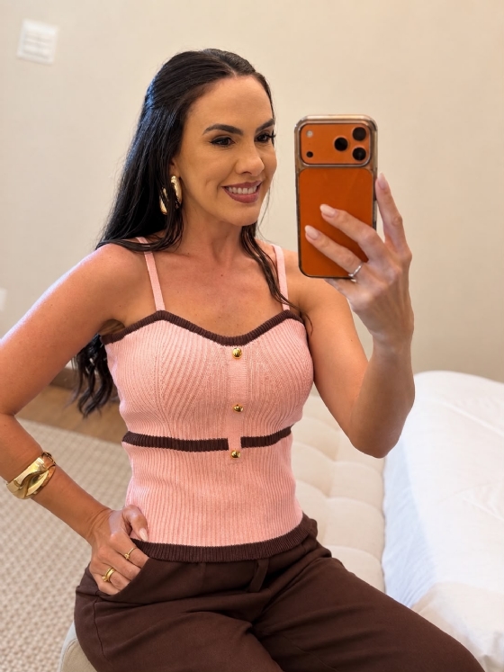 Blusa Tricô Modal Ametista Rosa