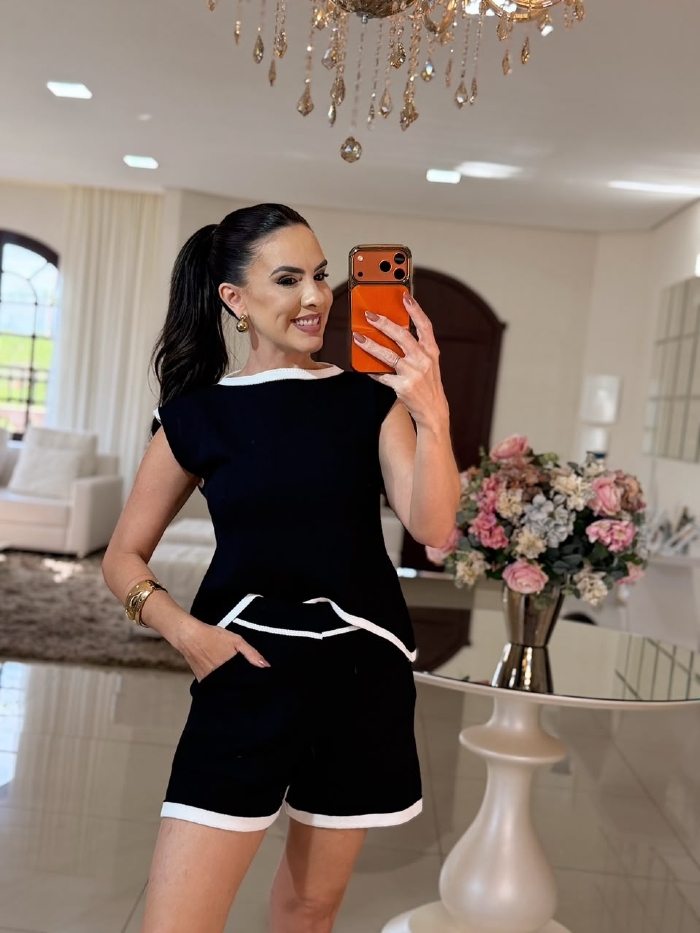 Conjunto Tricô Thaissa Preto