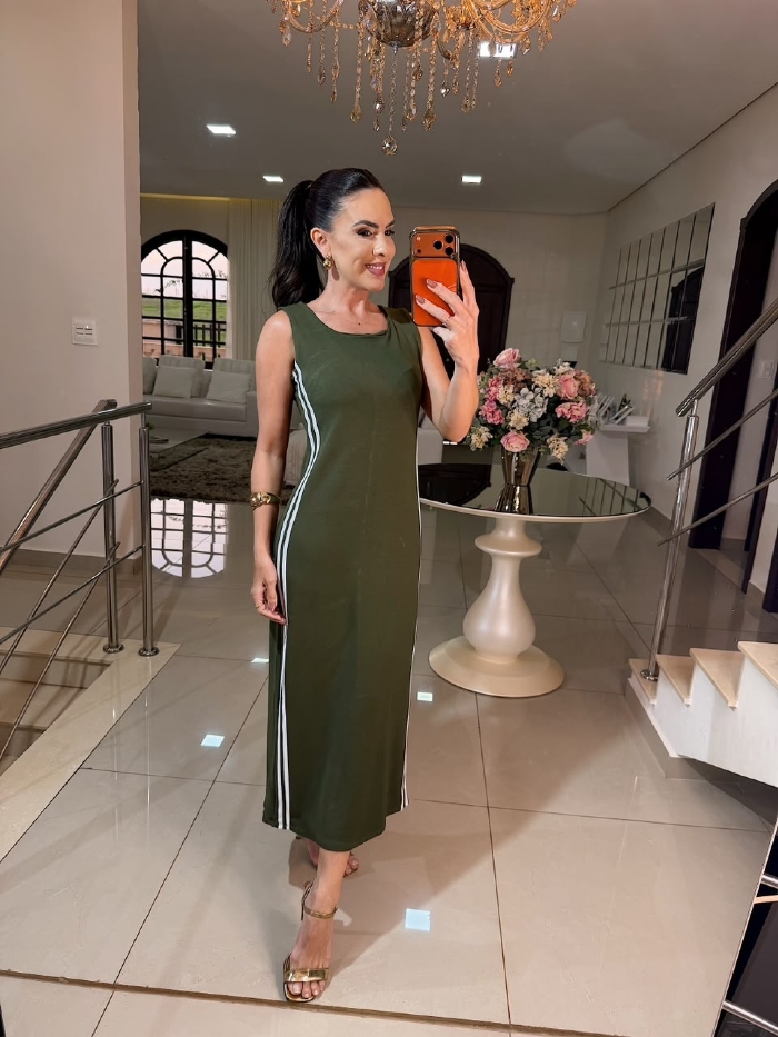 Vestido Moletinho Luci Verde Militar