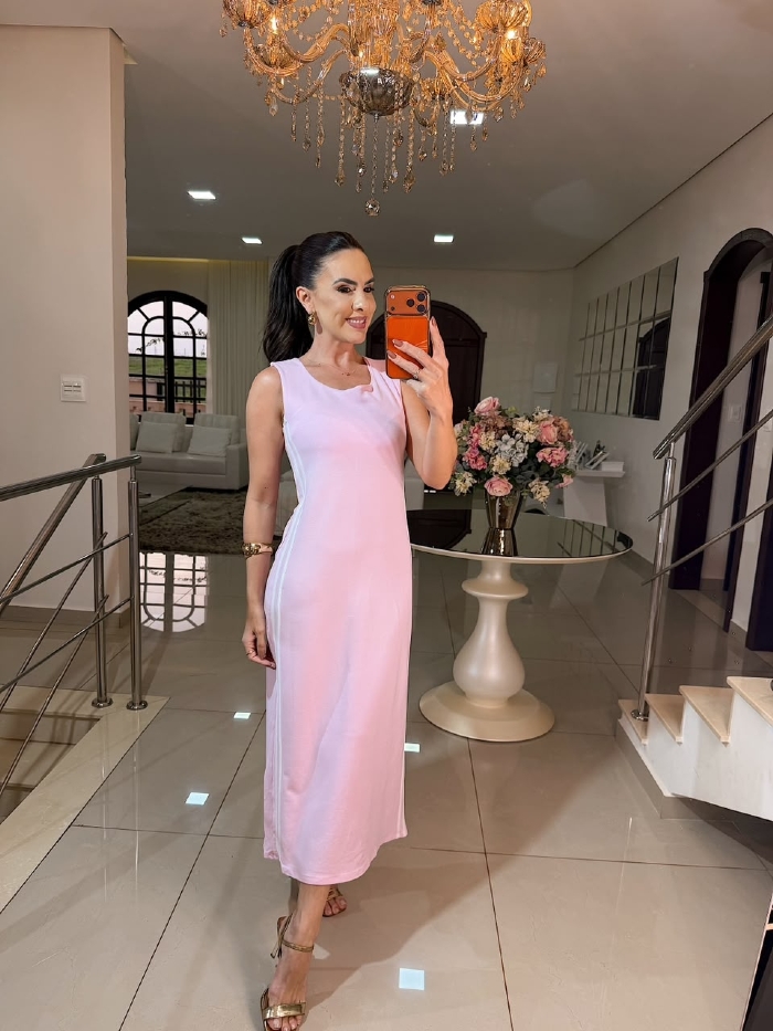 Vestido Moletinho Luci Rosa Bebê